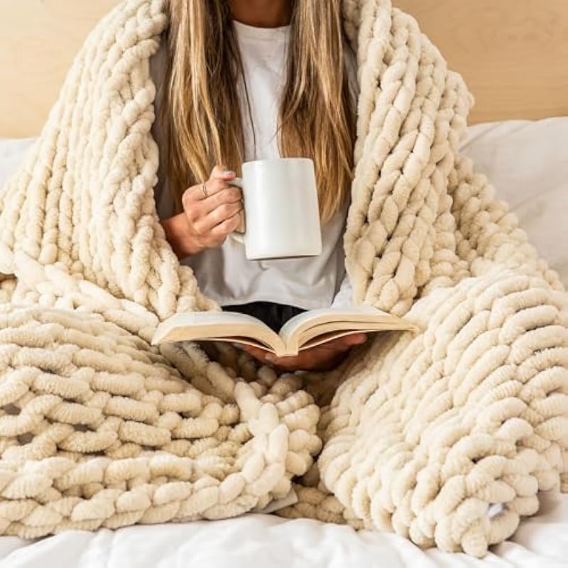 Driftwood Home Chunky Knit Throw Blanket